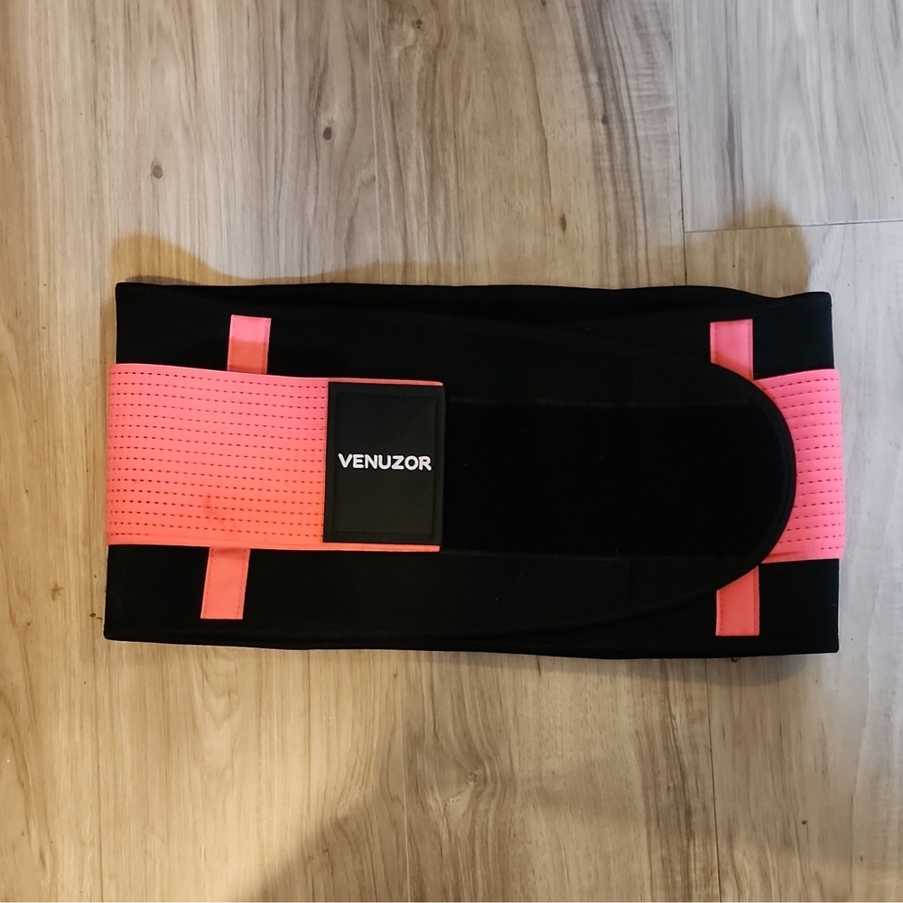 Venuzor Neoprene Waist Toning Belt XXL Black/Pink for Abs & Back